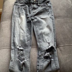 American Eagle black ripped girl jeans